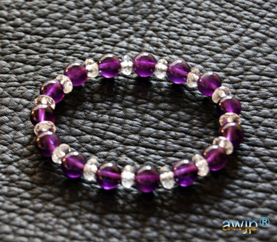 紫水晶8ミリ玉 ブレスレット B-10
