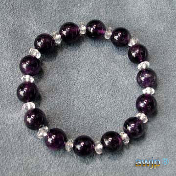 紫水晶10.5ミリ玉ブレスレットB-19